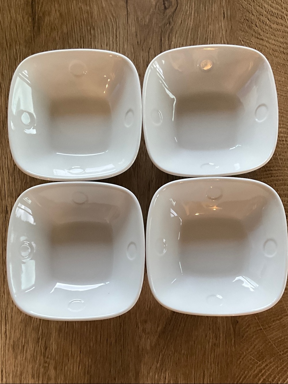 Set of Four Nobu White Square Ceramic Serving Bowls
